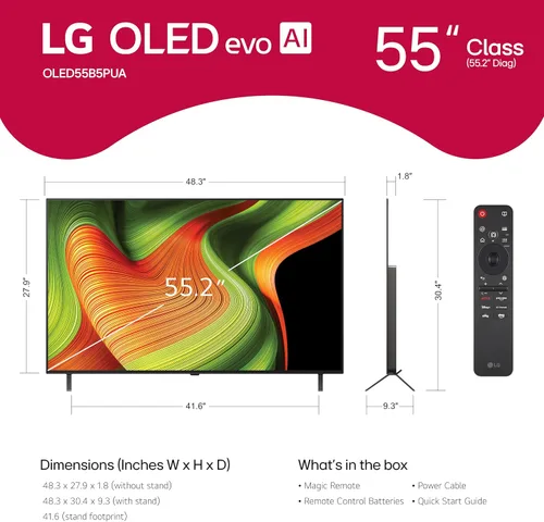 Miniatura 2 de LG televisor inteligente OLED AI 4K serie B5 de 55 pulgadas con Dolby Atmos, Dolby Vision, HDR10, Super Escalado AI 4K, Modo Cinemático, Wow