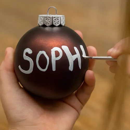 Miniatura 2 de Paquete de 12 adornos de bola de Navidad marrón café mate – Adornos en blanco para manualidades, personaliza y decora con pintura, purpurina