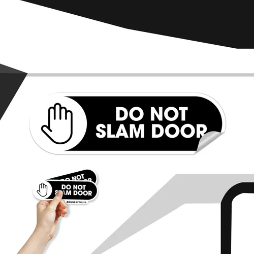 Miniatura 5 de Calcomanía de vinilo con texto en inglés «Do Not Slam Door» (Do Not Slam Door Sticker For Cars «Do Not Slam») Adhesivos autoadhesivos brillantes