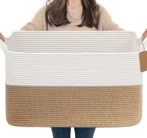 Miniatura 15 de Goodpick Cesta de Almacenamiento Negra para Estantes, Cestas Tejidas para Almacenamiento, Cestas de Almacenamiento de Juguetes para Niños, Cesta