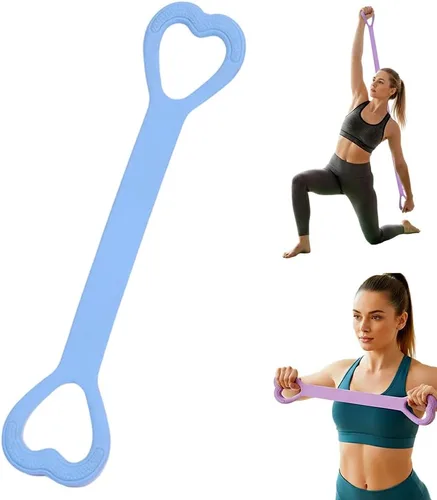 Miniatura 11 de Figura 8 bandas de resistencia para mujer, nueva banda de resistencia con asas para entrenamiento, cuerdas elásticas para entrenamiento de Rosa