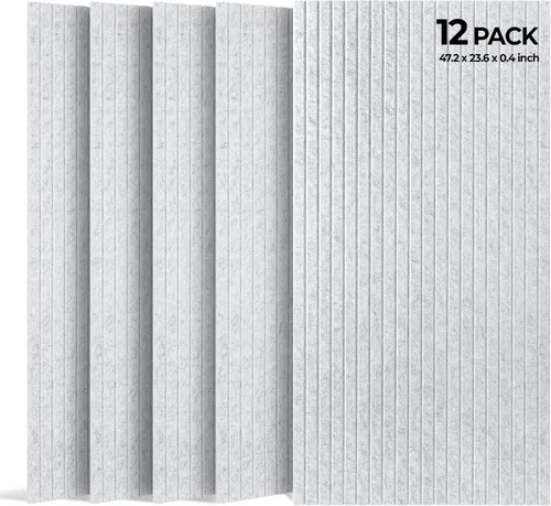 Miniatura 24 de SODOCT - Paquete de 12 paneles acústicos grandes, 47.2 x 23.6 x 0.4 pulgadas, paneles a prueba de sonido para paredes, paneles de absorción de Negro