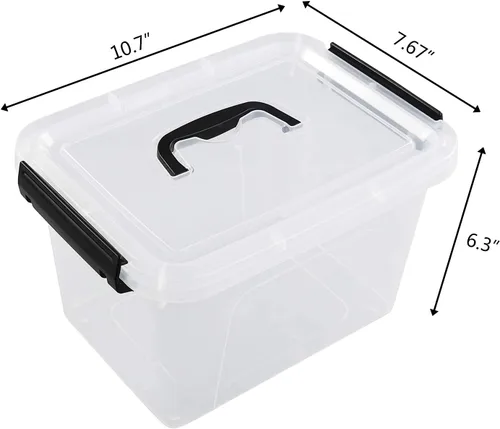 Miniatura 2 de Caja de almacenamiento de 5 cuartos de galón con tapa, 6 paquetes de contenedores pequeños de plástico con asas