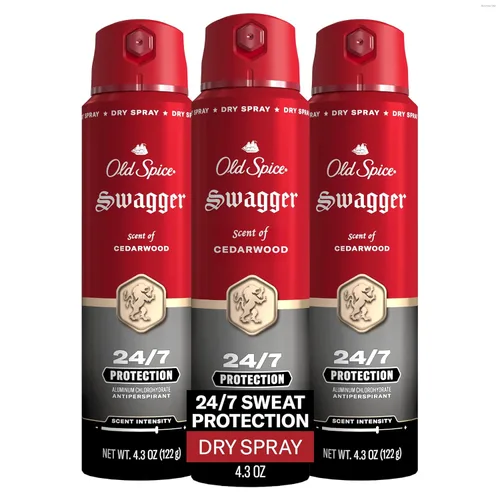 Desodorante antiperspirante en aerosol seco Old Spice para hombres, 24/7 protección contra el sudor y el olor, 24/7 defensa contra el sudor y