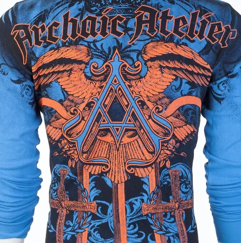 Miniatura 9 de Archaic by Affliction - Camisa térmica de manga larga para hombre, Azul