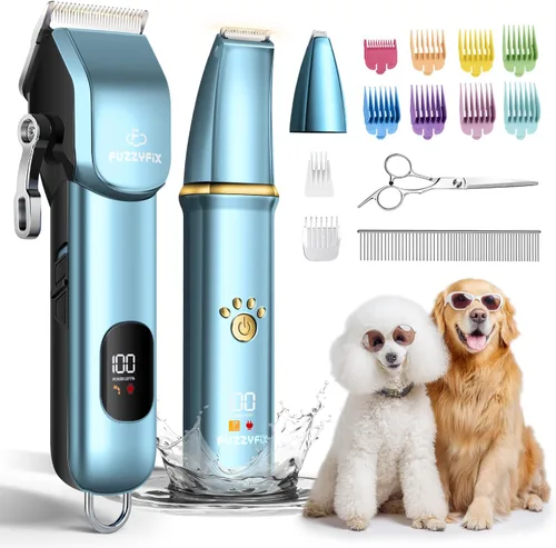 Miniatura 10 de Kit de Aseo para Perros, Cortaúñas para Perros para Aseo para Abrigos Gruesos y Rizados, Afeitadora Profesional para Mascotas, Recortador de Patas
