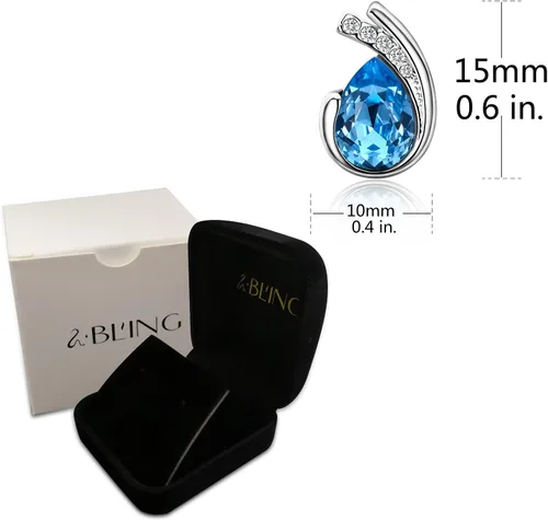 Miniatura 7 de Aretes de lágrima chapados en platino hechos con cristales austriacos para mujer