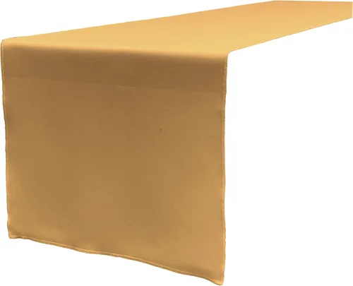 Miniatura 2 de LA Linen™ mantel de popelina de poliéster de 14 por 108 pulgadas Dorado