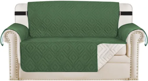 Miniatura 65 de H.VERSAILTEX Funda reversible para silla, protector de muebles antideslizante, resistente al agua, con correas elásticas de 2 pulgadas