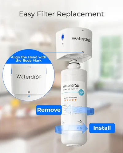 Miniatura 3 de Waterdrop Sistema de filtro de agua alcalina para fregadero WD-ALK16, agua mineralizante a 9.5 pH, certificado NSF/ANSI 372, compatible con sistemas