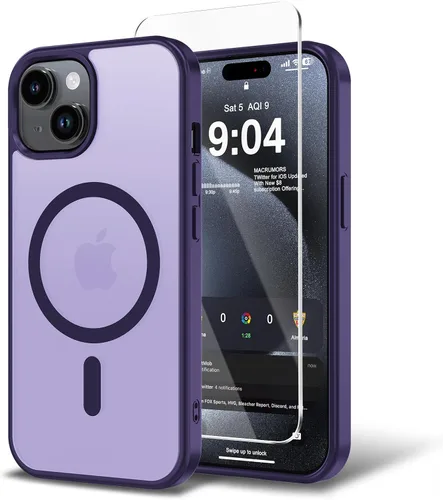 Miniatura 145 de Funda para iPhone 11 con protector de pantalla, compatible con MagSafe, ultra delgada, translúcida, mate, a prueba de golpes, color negro