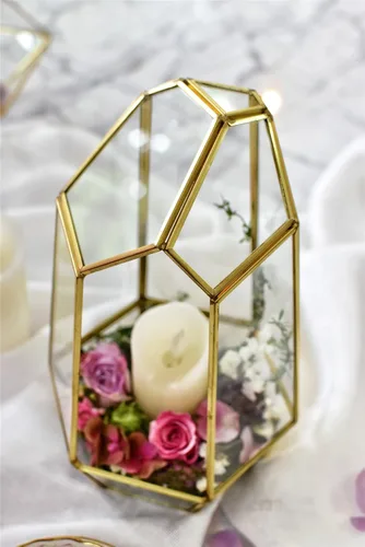 Miniatura 4 de Terrario geométrico alto de vidrio, para suculentas, Moderno, Transparente Irregular Terrarium Planter - Home Fairy Garden Small Decorative