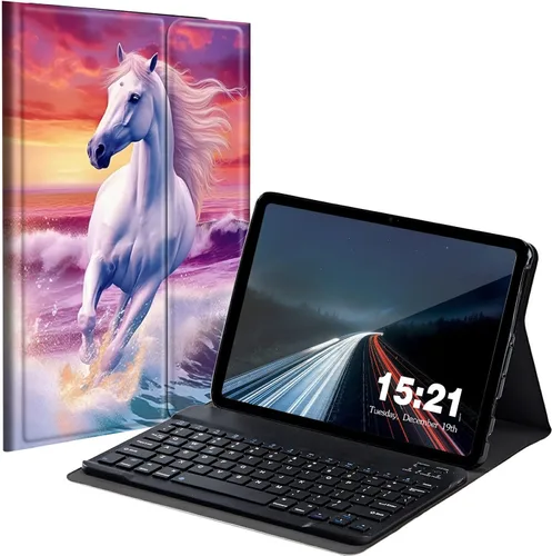 Miniatura 13 de Funda de teclado para Samsung Galaxy Tab S6 Lite 2022/2020, Galaxy Tab S6 Lite SM-P610/P613/P615/P619 con teclado Bluetooth inalámbrico desmontable