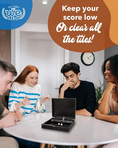 Miniatura 8 de WE Games Juego de mesa de 12 números Shut The Box - Caja de madera teñida negra con tapa