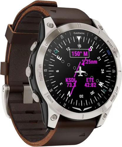 Garmin D2™ Mach 1, reloj inteligente aviador con pantalla táctil con mapa móvil GPS, tiempo de aviación, características de salud y bienestar y más,