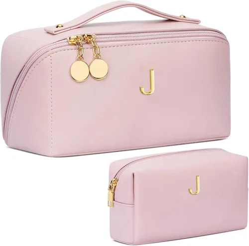 Miniatura 110 de Regalos de cumpleaños para mujeres y adolescentes, juego de bolsas organizadoras de maquillaje con iniciales personalizadas, bolsa de cosméticos