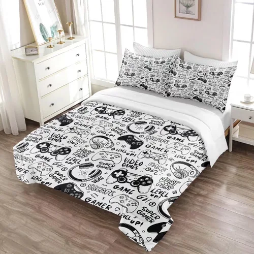 Miniatura 4 de Edredón Gaming para Niños Adolescentes, Juegos de Ropa de Cama Twin de Juegos, Juego de Edredón para Niños Gamers, Juego de Cama de Videojuegos