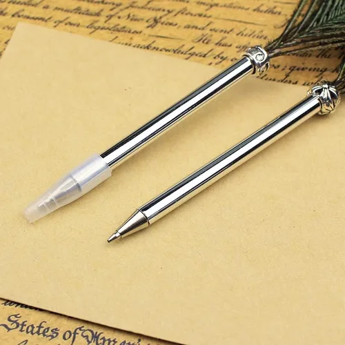 Miniatura 3 de Juego de bolígrafos de plumas de pavo real, bolígrafo de plumas de escritura vintage como regalo de cumpleaños y Navidad para todos