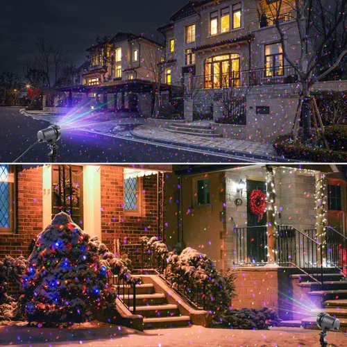 Miniatura 2 de Luces láser de Navidad, proyector de luces láser para jardín al aire libre, estrellas en movimiento de 3 colores rojo verde azul, resistentes al