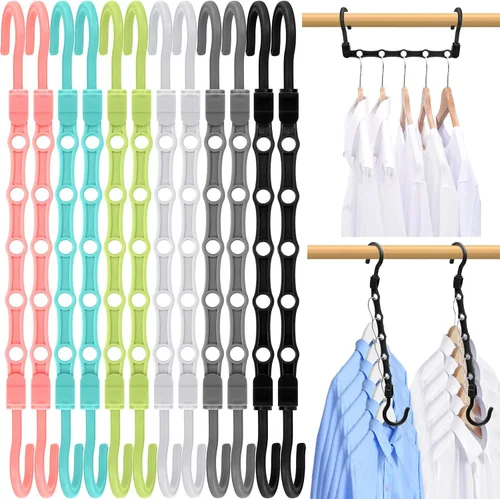 Miniatura 10 de Perchas mágicas para ropa que ahorran espacio, organizadores y almacenamiento de alta calidad, colgador de plástico resistente en cascada