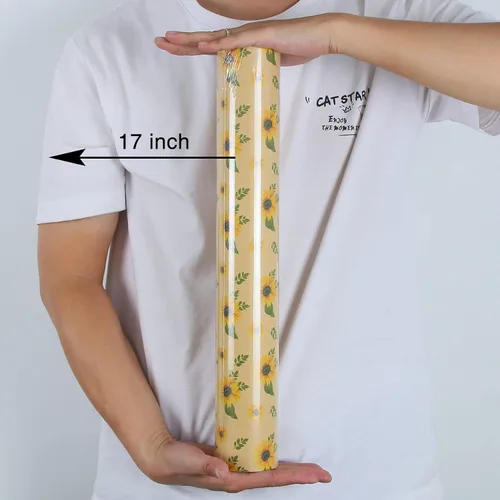Miniatura 3 de Aimyoo Rollo de papel de regalo floral de kraft jumbo, papel de regalo para todas las ocasiones con flores de girasol para boda, despedida