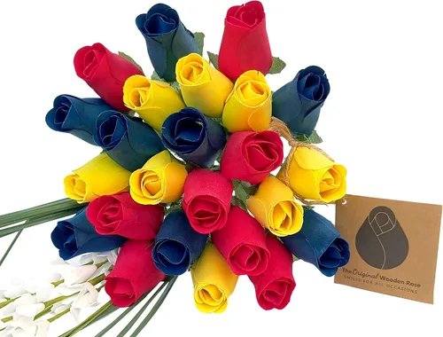 Miniatura 12 de Ramos originales de rosas de madera en 1, 2, o 3 docenas, Madera de abedul, 1 Docena
