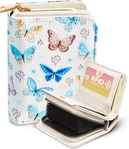 Miniatura 18 de Bistup Cartera para tarjetas de crédito para mujer, de cuero, para mujeres, adolescentes, niñas, tarjeteros, monedero de acordeón, pequeño, mediano