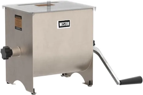 Miniatura 4 de Weston Mezclador de carne de acero inoxidable de 20 libras para añadir condimento a carne molida, hamburguesas, salchichas y cecina, plata