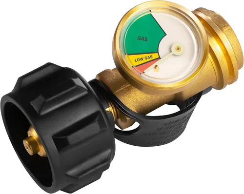 DozyAnt premium medidor indicador de gas de propano con detector de filtraciones y medidor de presión para camper, cilindros, parrillas de gas,