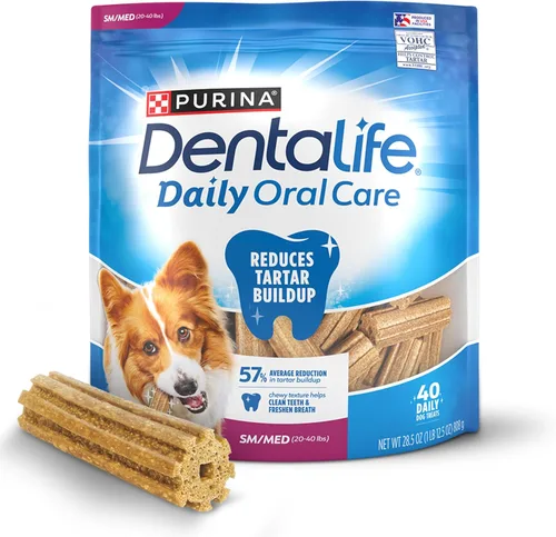 DentaLife Daily Oral Care Golosinas para Perros para Perros Pequeños y Medianos, Golosina Dental Masticable para Refrescar el Aliento y Combatir el