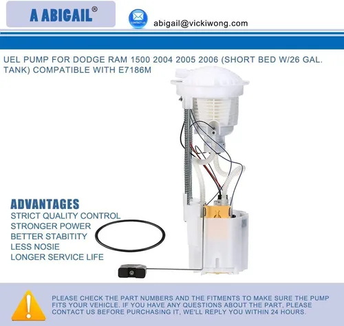 Miniatura 2 de Repuesto de bomba de combustible para DODGE RAM 1500 2004 2005 2006 3.7L 4.7L 5.7L (Caja corta con tanque de 26 galones) compatible con E7186M