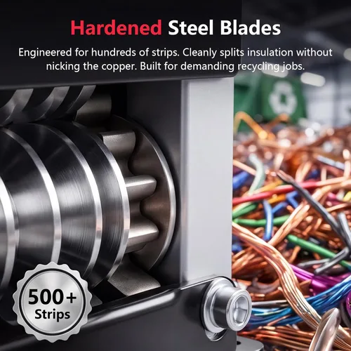 Miniatura 4 de Máquina peladora de cables, herramienta manual de alta resistencia para recuperación de cobre de chatarra, pelador de cables de varios agujeros