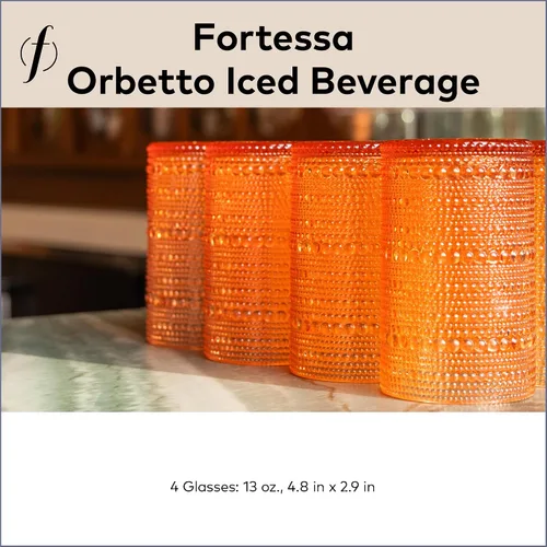 Miniatura 7 de FORTESSA Orbetto - Vasos de plástico con relieve hobnail para exteriores, 13 onzas, vasos de cóctel para bebidas heladas (juego de 4), colección