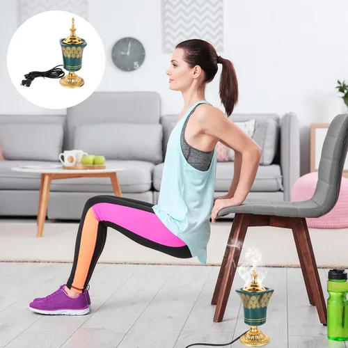 Miniatura 8 de MAGICLULU Quemador eléctrico de incienso estilo Oriente Medio, quemador de aroma enchufable para hogar, oficina, sala de yoga, relajación, 7.67 x