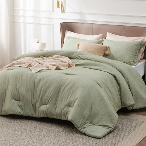 Miniatura 121 de Bedsure Juego de edredón Twin/Twin XL, ropa de cama suave beige para todas las estaciones, juego de cama teñido catiónico, 2 piezas, 1 edredón
