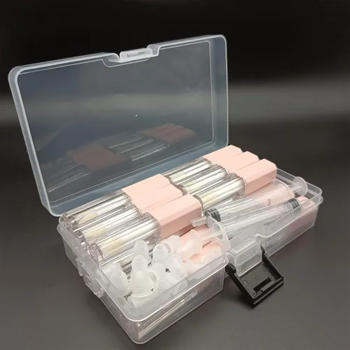 Miniatura 6 de Mini Tubos de Brillo Labial Vacíos con Varita Kit de Elaboración de Brillo Labial DIY para Pequeñas Empresas, Contenedores Rosa Bonitos, Tubos