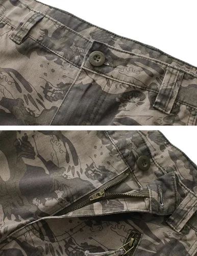Miniatura 4 de AKARMY - Pantalones cargo informales para hombre, pantalones militares de camuflaje, pantalones de combate y trabajo con 8 bolsillos (sin cinturón)