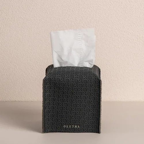 Miniatura 5 de OLETHA Funda cuadrada para caja de pañuelos, decoración estética de escritorio para habitación, hogar y oficina, soporte para cajas de pañuelos