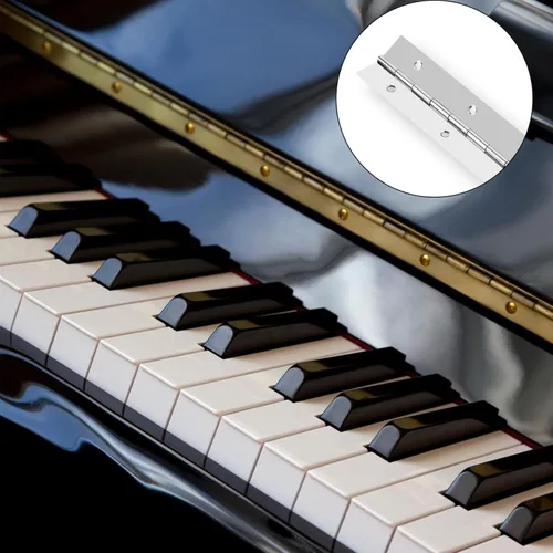 Miniatura 6 de 2 piezas bisagras de piano de 12 pulgadas de acero inoxidable continuas y bisagras de piano resistentes, grosor de hoja de 0.04 pulgadas, longitud
