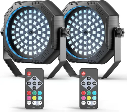 Luz estroboscópica recargable, 60 LED RGB, mini luz intermitente, 30 W con batería estroboscópica con control remoto y modo de control activado por