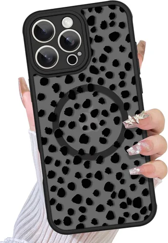 Miniatura 14 de TEAUGHT Compatible con iPhone 11 Funda con patrón lindo estampado de leopardo negro guepardo + protector de pantalla a prueba de golpes, funda