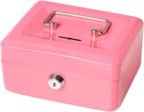 Miniatura 10 de Decaller - Caja de dinero con ranura para niños, caja de dinero pequeña con bandeja para dinero y cerradura de llave, 6 1/5 pulgadas x 5 pulgadas x