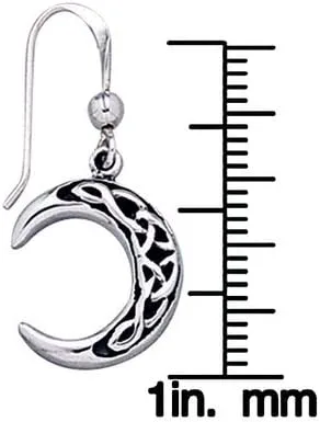 Miniatura 3 de Pendientes de plata de ley con nudo celta y luna creciente, Metal