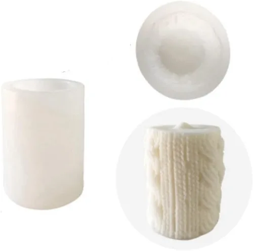 Miniatura 21 de Moldes de vela de hilo de silicona 3D para hacer velas, bricolaje, suéter, tipo piedra, molde de silicona, para hornear, hacer resina de cera