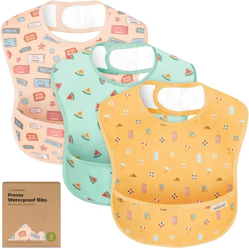 Miniatura 18 de KeaBabies Paquete de 3 baberos impermeables para comer, baberos ligeros para alimentación de niños pequeños con gran atrapador de alimentos, a