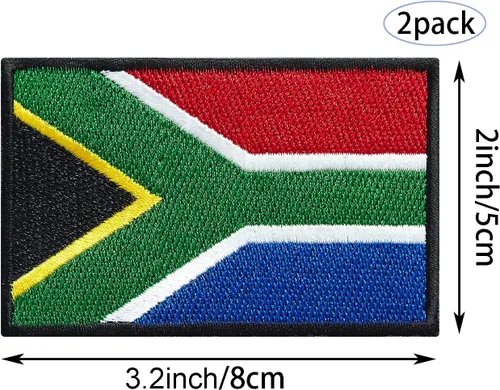 Miniatura 2 de stidsds Paquete de 2 parches de bandera de Sudáfrica, parches bordados, banderas sudafricanas, parche táctico militar para ropa, sombrero, mochilas