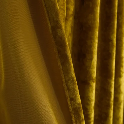 Miniatura 6 de Cortinas de Terciopelo Chartreuse Aplastado de Lujo Juego de 2 Paneles - 84 pulgadas de Largo para Oscurecer la Habitación Cortinas de Terciopelo