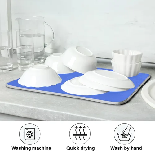 Miniatura 37 de Tapete rojo para secar platos pequeños, accesorios de cocina, tapete escurridor de platos de microfibra, resistente al calor, 16 x 18 pulgadas