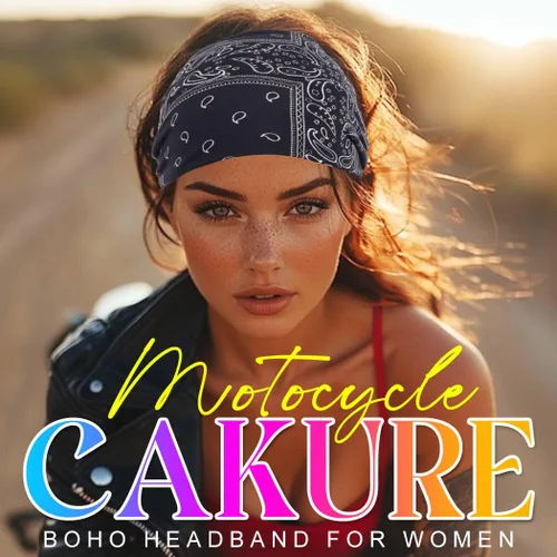 Miniatura 7 de CAKURE Diademas anchas bohemias anudadas para la cabeza, bufanda africana para la cabeza, accesorios para el cabello de motocicleta, para mujeres