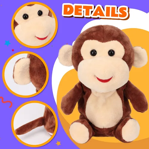 Miniatura 7 de Easfan Talking Monkey Repeat What You Say - Peluche eléctrico de peluche divertido interactivo para hablar, regalos de cumpleaños para niños